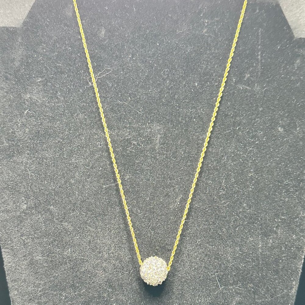La Scala Pave Ball Pendant Necklace - NWT